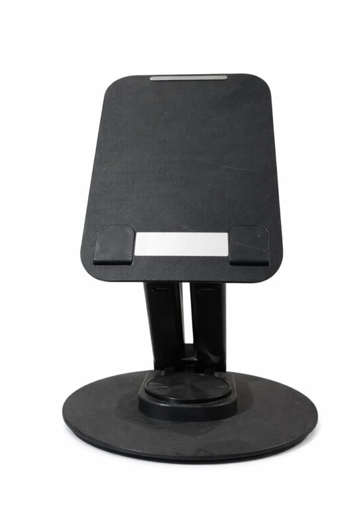 Mobile Stand with Stable Base,Height and View Angle Adjustable Phone Stand, Ideal Mobile Holder for Smartphones,Tablets (Black)