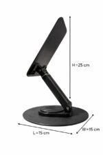 Mobile Stand with Stable Base,Height and View Angle Adjustable Phone Stand, Ideal Mobile Holder for Smartphones,Tablets (Black)