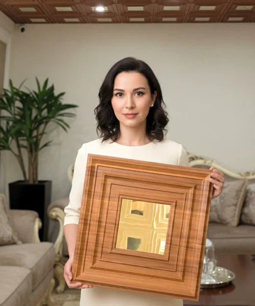 19 Vault - Vault 3D PVC Panel (Mirror)- Colors: Brown W1 (Size 50*50cm) (Pack of 1)