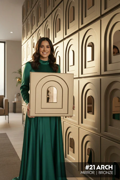 21 Arch - Arch 3D PVC Mirror Panel - Colors: Bronze (Size 50*50cm) (Pack of 1)