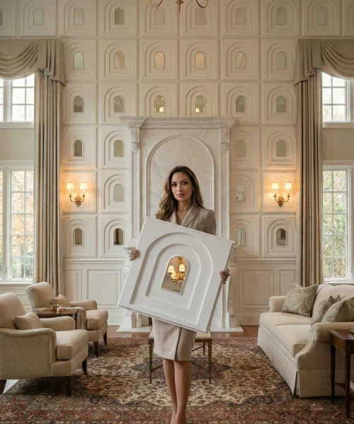 21 Arch - Arch 3D PVC Mirror Panel - Colors: White (Size 50*50cm) (Pack of 1)