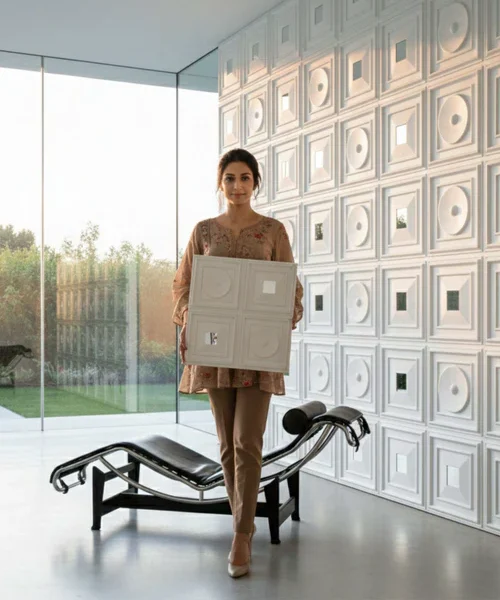 24 Dome - Arch 3D PVC Panel (Mirror)- Colors: White (Size 50*50cm) (Pack of 1)