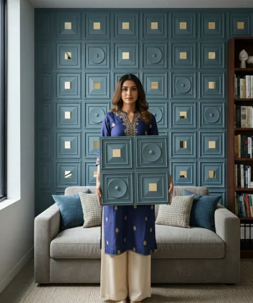 24 Dome - Arch 3D PVC Panel (Mirror)- Colors: Pastel Green (Size 50*50cm) (Pack of 1)