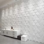 3D PVC Wall Panel White Textures Hexagon Design Pack of 40 (19.7" X 19.7" Covers 107.60 Sq. ft.)