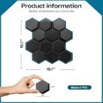 3D PVC Wall Panel Black Hexagon Design Pack of 40 (19.7" X 19.7" Covers 107.60 Sq. ft.)