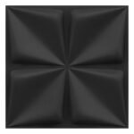 Wall Panels for Bedroom - USA Certified SGS Approved PVC Bloom Design Black Color 19.7" x 19.7" (Pack of 40) - Covers 107.80 Sq. Ft.