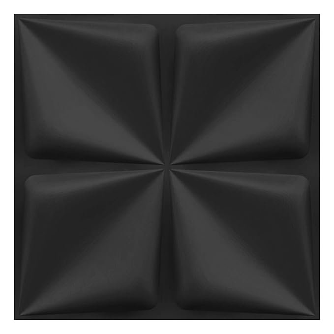 Wall Panels for Bedroom - USA Certified SGS Approved PVC Bloom Design Black Color 19.7" x 19.7" (Pack of 40) - Covers 107.80 Sq. Ft. Wall Panels for Bedroom - USA Certified SGS Approved PVC Bloom Design Black Color 19.7" x 19.7" (Pack of 40) - Covers 107.80 Sq. Ft.