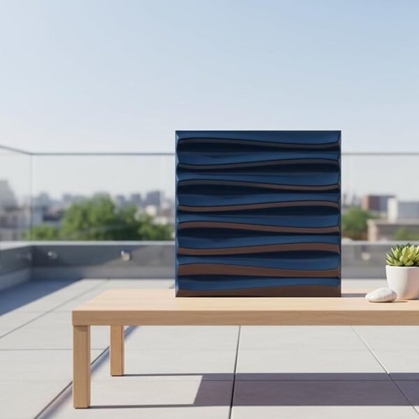 Wall Panels for Bedroom - USA Certified SGS Approved Dune Design Navy Blue Color 19.7" x 19.7" (Pack of 40) - Covers 107.80 Sq. Ft.