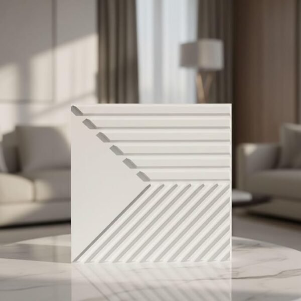 3D PVC Wall Panels | SGS Certified & USA Standard Approved | Designer Panel – White Color | 19.7" x 19.7" (Pack of 40) – Covers 107.60 Sq. Ft