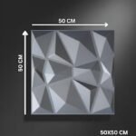 3D PVC Wall Panels for Bedroom & Living Room | Stone Design | Gray Color | 19.7 x 19.7 Inch | Pack of 40 | 107.60 Sq Ft