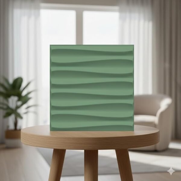 Decor Wall Panels for Bedroom - USA Certified SGS Approved Dune Design Olive Green Color 19.7" x 19.7" (Pack of 12) - Covers 32.34 Sq. Ft.