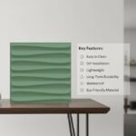 Decor Wall Panels for Bedroom - USA Certified SGS Approved Dune Design Olive Green Color 19.7" x 19.7" (Pack of 12) - Covers 32.34 Sq. Ft.