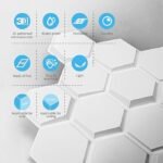 3D PVC Wall Panel White Textures Hexagon Design Pack of 40 (19.7" X 19.7" Covers 107.60 Sq. ft.)
