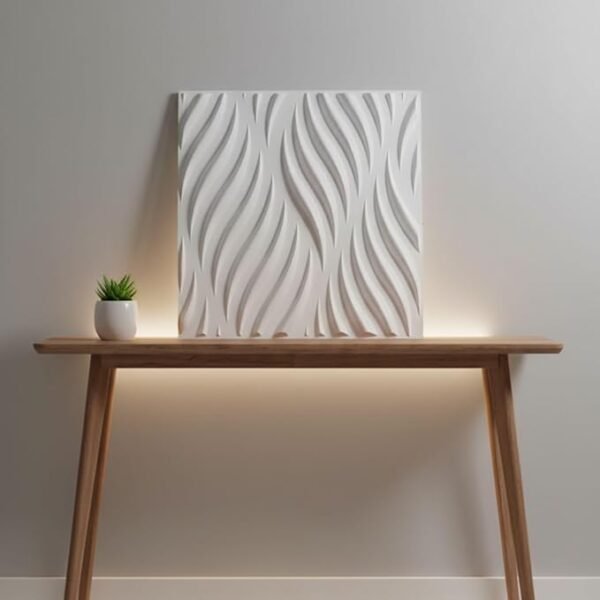 3D Wall Panels | SGS Certified & USA Standard Approved | Wave Design – White Color | 19.7" x 19.7" (Pack of 40) – Covers 107.60 Sq. Ft