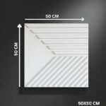 3D PVC Wall Panels | SGS Certified & USA Standard Approved | Designer Panel – White Color | 19.7" x 19.7" (Pack of 40) – Covers 107.60 Sq. Ft