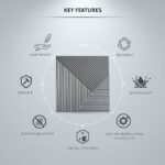 3D PVC Wall Panels for Bedroom & Living Room |Fluted Design |Silver Color | 19.7 x 19.7 Inch | Pack of 40 | 107.60 Sq Ft