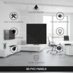 Wall Panels for Bedroom - USA Certified SGS Approved PVC Fluted Design Black Color 19.7" x 19.7" (Pack of 40) - Covers 107.80 Sq. Ft.