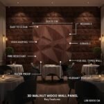 PVC Panel for Wall - USA Certified SGS Approved PVC Diamond Design WalntWood Color 19.7" X 19.7" (Pack of 40) - Covers 107.6 Sq. Ft.