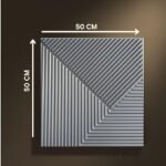 3D PVC Wall Panels for Bedroom & Living Room |Fluted Design |Silver Color | 19.7 x 19.7 Inch | Pack of 40 | 107.60 Sq Ft