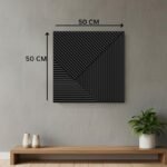 Wall Panels for Bedroom - USA Certified SGS Approved PVC Fluted Design Black Color 19.7" x 19.7" (Pack of 40) - Covers 107.80 Sq. Ft.