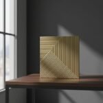 3D PVC Wall Panels - Stripe Design, Champagne Gold Color 19.7" x 19.7" (Pack of 18) - Covers 48.42 Sq. Ft.