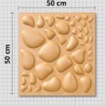 3D PVC Wall Panels – Pabble Design,Mustard Yellow Color, 19.7" x 19.7" (Pack of 40) | Covers 107.60 Sq. Ft. |