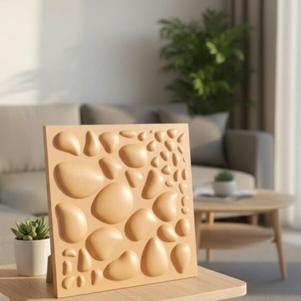 3D PVC Wall Panels – Pabble Design,Mustard Yellow Color, 19.7" x 19.7" (Pack of 40) | Covers 107.60 Sq. Ft. |