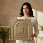 3D PVC Wall Panels – Door Design Champagne Gold Color 19.7" x 19.7" (Pack of 40) | Covers 107.60 Sq. Ft. |