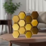 3D PVC Wall Panels for Bedroom & Living Room |Hexagon Design |Gold Color | 19.7 x 19.7 Inch | Pack of 40 | 107.60 Sq Ft