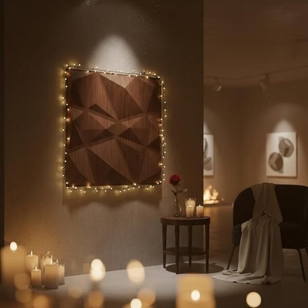 PVC Panel for Wall - USA Certified SGS Approved PVC Diamond Design WalntWood Color 19.7" X 19.7" (Pack of 40) - Covers 107.6 Sq. Ft.