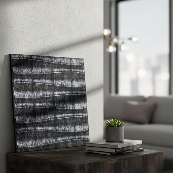 3D PVC Wall Panel - USA Certified SGS Approved Dune Design Thunder Black Color 19.7" x 19.7" (Pack of 12) - Covers 32.34 Sq. Ft.