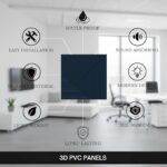 Wall Panels for Bedroom - USA Certified SGS Approved PVC Fluted Design Navy Blue Color 19.7" x 19.7" (Pack of 40) - Covers 107.80 Sq. Ft.