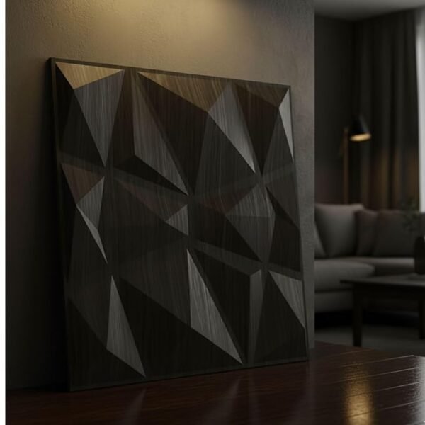 PVC Wall Panel - USA Certified SGS Approved PVC Diamond Design, Grey Pine Wood Color 19.7" X 19.7" (Pack of 40) - Covers 107.80 Sq. Ft.