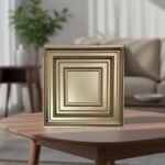 3D PVC Wall Panels for Bedroom & Living Room | Frame Design | Golden Color | 19.7 x 19.7 Inch | Pack of 40 | 107.60 Sq Ft