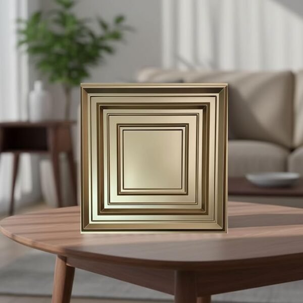 3D PVC Wall Panels for Bedroom & Living Room | Frame Design | Golden Color | 19.7 x 19.7 Inch | Pack of 40 | 107.60 Sq Ft