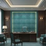 3D PVC Wall Panels – Door Design Teal Green Color 19.7" x 19.7" (Pack of 40) | Covers 107.60 Sq. Ft. |