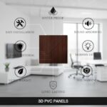 3D PVC Wall Panel - USA Certified SGS Approved Fluted Design Walnut Wood Color 19.7" x 19.7" (Pack of 12) - Covers 32.34 Sq. Ft.