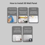 3D PVC Wall Panel - USA Certified SGS Approved Fluted Design Matt White Color 19.7" x 19.7" (Pack of 40) - Covers 107.80 Sq. Ft.