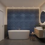 PVC Panel for Wall - USA Certified SGS Approved Dune Design Electric Blue Color 19.7" x 19.7" (Pack of 12) - Covers 32.34 Sq. Ft.