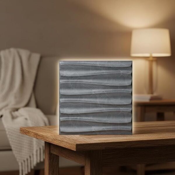 3D PVC Wall Panel - USA Certified SGS Approved Dune Design Gray Marble Color 19.7" x 19.7" (Pack of 40) - Covers 107.80 Sq. Ft.