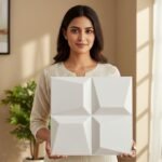 3D PVC Wall Panels for Bedroom & Living Room | Cube Design | White Color | 19.7 x 19.7 Inch | Pack of 40 | 107.60 Sq Ft