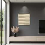 3D Wall Panel - USA Certified SGS Approved PVC Dune Design White Tail Color 19.7" x 19.7" (Pack of 40) - Covers 107.80 Sq. Ft.