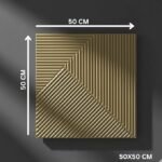 3D PVC Wall Panels - Stripe Design, Champagne Gold Color 19.7" x 19.7" (Pack of 18) - Covers 48.42 Sq. Ft.