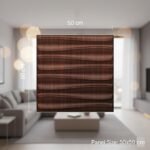 3D PVC Wall Panel - USA Certified SGS Approved Dune Design Walnut Wood Color 19.7" x 19.7" (Pack of 40) - Covers 107.80 Sq. Ft.