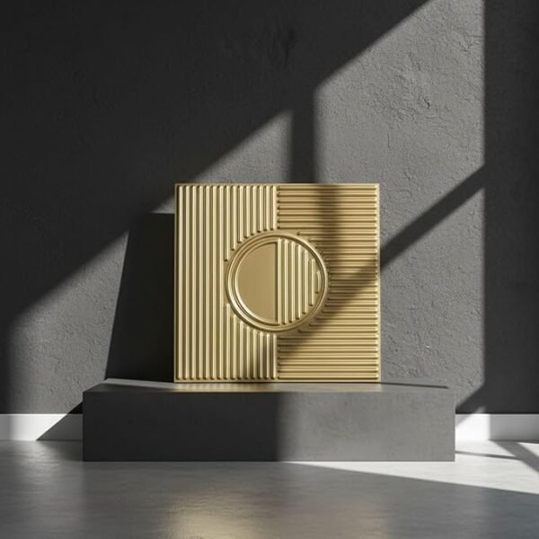 3D PVC Wall Panels | SGS Certified & USA Standard Approved | Wave Design – Champagne Gold Color | 19.7" x 19.7" (Pack of 40) – Covers 107.60 Sq. Ft