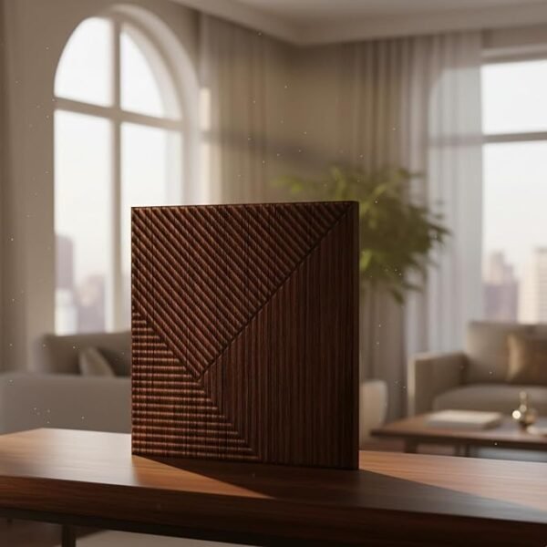 3D PVC Wall Panel - USA Certified SGS Approved Fluted Design Walnut Wood Color 19.7" x 19.7" (Pack of 12) - Covers 32.34 Sq. Ft.