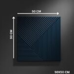 Wall Panels for Bedroom - USA Certified SGS Approved PVC Fluted Design Navy Blue Color 19.7" x 19.7" (Pack of 40) - Covers 107.80 Sq. Ft.