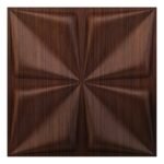 3D PVC Wall Panel - USA Certified SGS Approved Bloom Design Walnut Wood Color 19.7" x 19.7" (Pack of 40) - Covers 107.80 Sq. Ft.