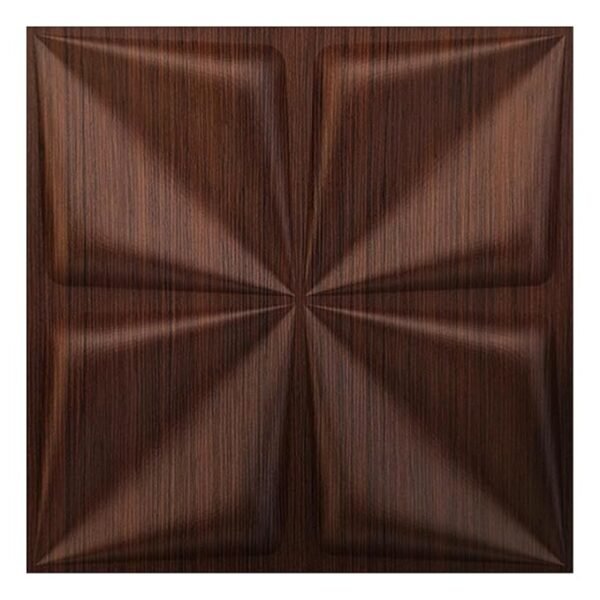 3D PVC Wall Panel - USA Certified SGS Approved Bloom Design Walnut Wood Color 19.7" x 19.7" (Pack of 40) - Covers 107.80 Sq. Ft.