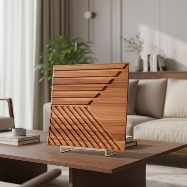 3D PVC Wall Panels | SGS Certified & USA Standard Approved | Designer Panel– Teakwood Color | 19.7" x 19.7" (Pack of 40)– Covers 107.60 Sq. Ft